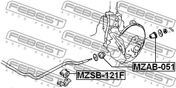 Втулка переднего стабилизатора L=R MAZDA DEMIO DW3/DW5 1996-2002 FEBEST MZSB-121F