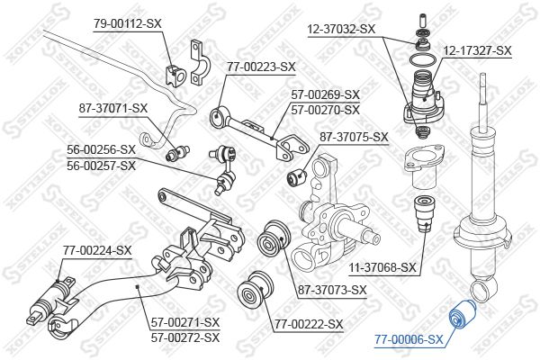 77-00006-SX_сайлентблок зад. амортизатора!\ Honda CR-V 02>