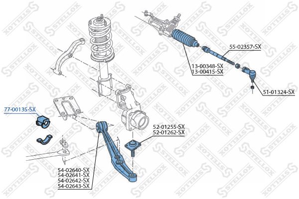 77-00135-SX_втулка растяжки рычага!\ Fiat Ducato 2.0-2.5TDi 82-025, Citroen C25