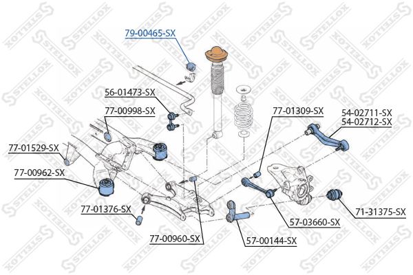 79-00465-SX_втулка стабилизатора заднего! d22\ BMW E53 3.0-4.0i 00>