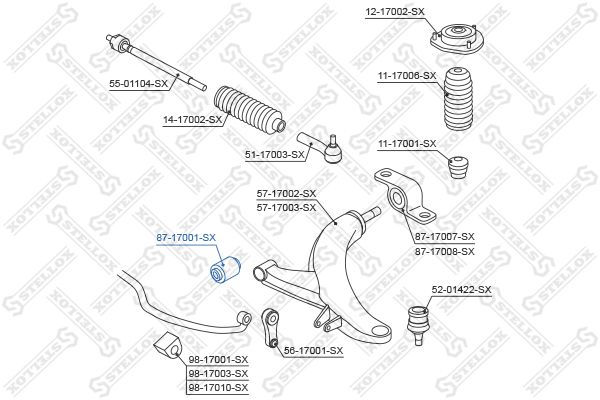 87-17001-SX_сайлентблок рычага пер.!\Subaru Impreza G10 93-00/Legasy 89>/Forester 98-02