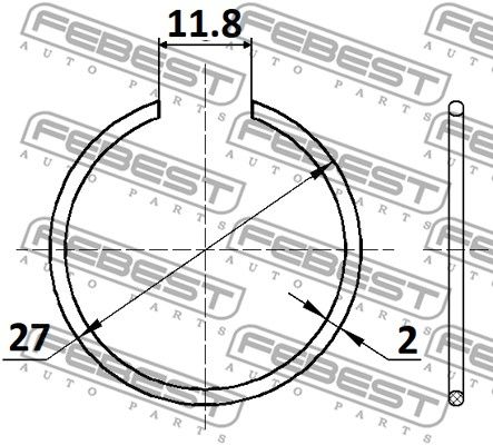 Кольцо стопорное 27x2 MITSUBISHI LANCER,LANCER CEDIA CS,CT# 2000.03-2009 FEBEST CC-1-27X2