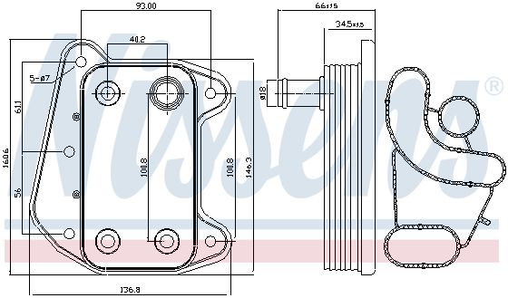 NS90622_радиатор масляный!\ MB W203/W204/W210/W211/Sprinter/Vito 1.8-2.7i/CDi 99>