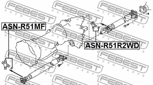 Крестовина карданного вала 29x95 NISSAN PATHFINDER R51M 2005.01-2014.11 [EL] FEBEST ASN-R51MF