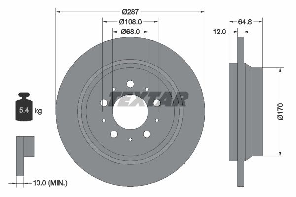 92100703_диск тормозной задний!\ Volvo S60/S80/V70 2.0-4.4/2.4D/2.5TDi 98>