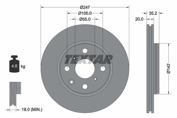 92141903_диск тормозной передний!\ Citroen C1, Peugeot 107, Toyota Aygo 1.0/1.4HDi 05>