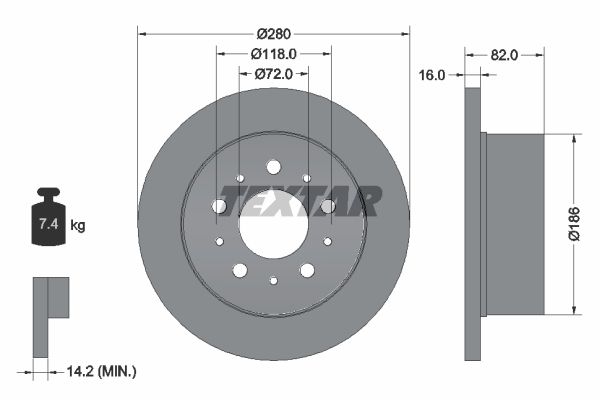 92157403_диск тормозной задний!\ Fiat Ducato,Peugeot Boxer 2.2D/HDi/2.3D/3.0HDi 06>