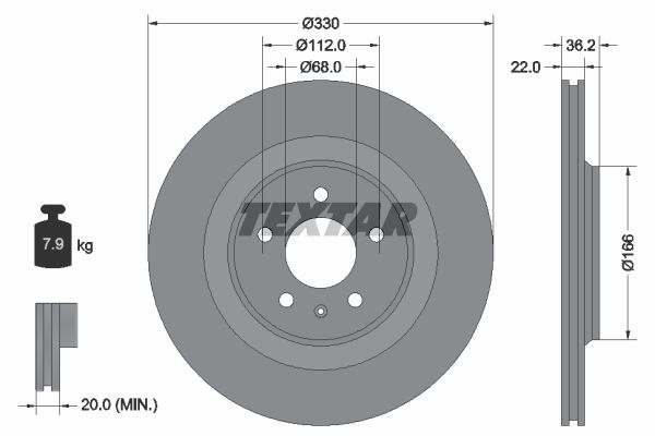 92160303_диск тормозной задний!\ Audi A5 S5 Quattro 06.07>