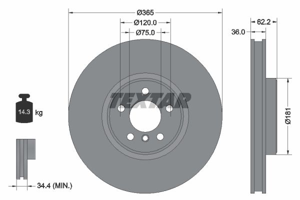 92161005_диск тормозной передний!\ BMW X5 E70 3.0sd/4.8i/ X6 E71 3.5i/3.5d 07>