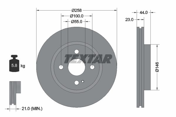 92166803_диск тормозной передний!\ Mazda 2 1.3-1.5i/1.4D 07>