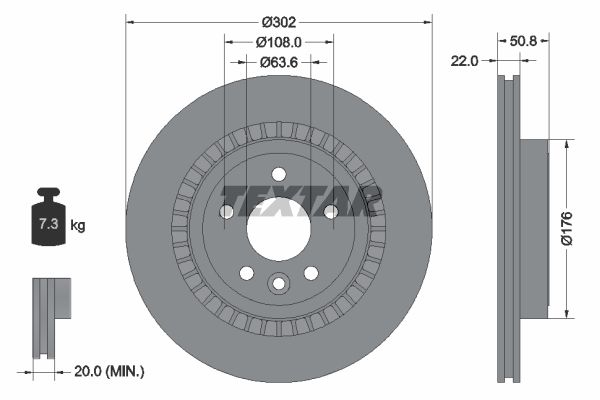 92196403_диск тормозной задний!\ Volvo XC60 3.0/2.4D 08>