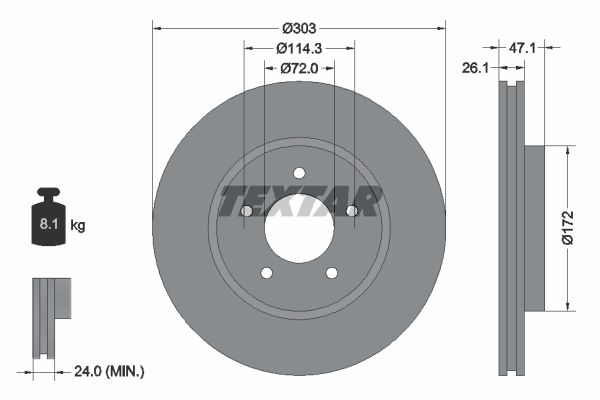 92197703_диск тормозной передний!\ Mazda Tribute 2.3-3.0 AWD 04>