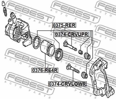 Направляющая (нижняя) заднего тормозного суппорта HONDA CRV III 07-> FEBEST 0374-CRVLOWR