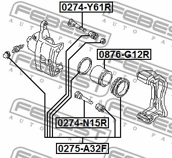 Направляющая заднего тормозного суппорта FORD/MAZDA/NISSAN FEBEST 0274-N15R