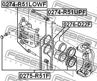 Направляющая переднего тормозного суппорта (нижняя) NISSAN/INFINITI FEBEST 0274-R51LOWF