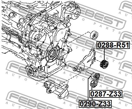 Натяжитель NISSAN 350Z Z33 2002.06-2008.10 FEBEST 0290-Z33