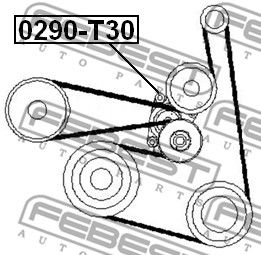 Натяжитель NISSAN WINGROAD/AD Y11 1999.05-2008.10 FEBEST 0290-T30