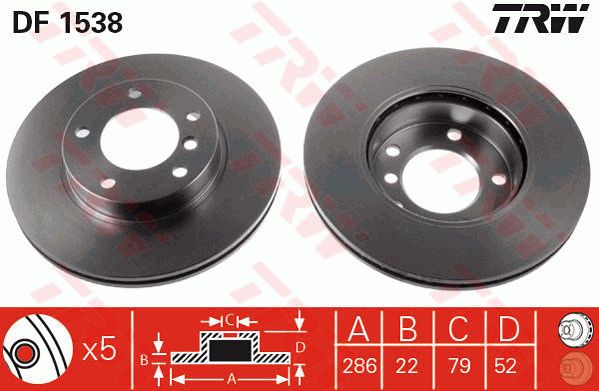 DF1538_диск тормозной передний!\ BMW E36/E46 1.8-2.5D M42-M52 91>