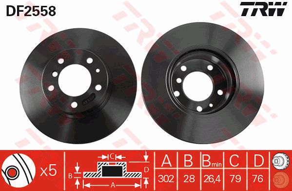 DF2558_диск тормозной передний!\ BMW E32/E34 3.0-5.0 M30/M60/M70 85>