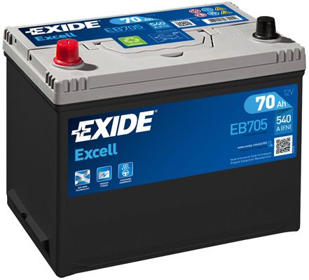 EXIDE EB705 EXCELL_аккумуляторная батарея! 19.5/17.9 рус 70Ah 540A 270/173/222\