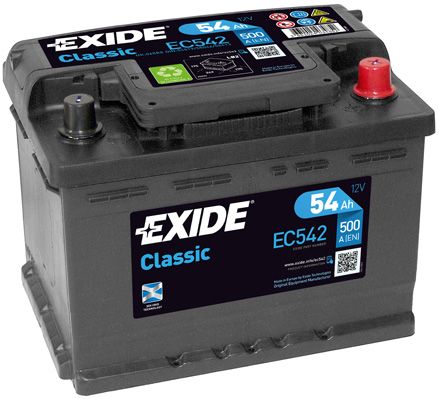 EXIDE EС542 CLASSIC_аккумуляторная батарея! 19.5/17.9 евро 54Ah 500A 242/175/175\