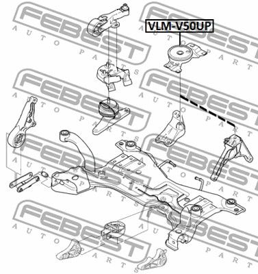 Подушка КПП задняя (гидравлическая) FORD Focus II/C-Max/Kuga/VOLVO S40 II FEBEST VLM-V50UP