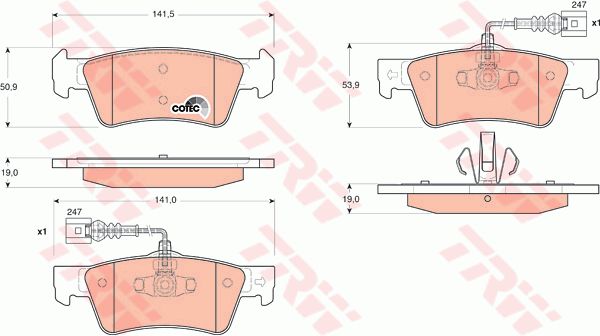 GDB1672_=1187 02=FDB1460 !колодки дисковые з.\ VW Touareg 2.5TD/3.2/4.2/5.0, Porsche Cayenne 02>