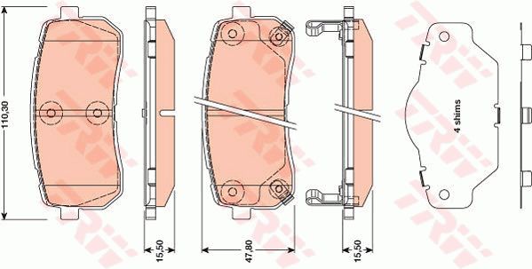 GDB3449_=1288 02 !колодки дисковые з.\ KIA Carnival 2.7i V6/2.9 CRDi 06>