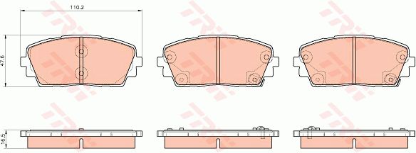 GDB3535_колодки дисковые передние!\ Kia Picanto 1.0/1.2 11>