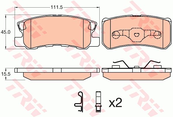 GDB3595_колодки дисковые задние!\ Mitsubishi Pajero/Montero 1.8GDi/3.2Di/3.5GDi 99>