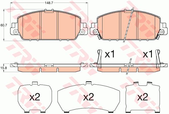 GDB3615_колодки дисковые передние!\ Honda Accord all 13>