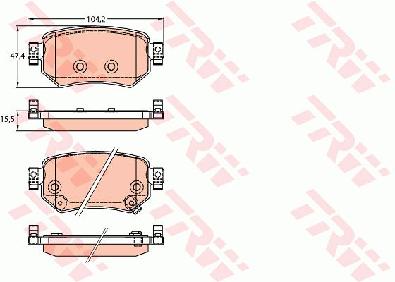 GDB3632_колодки дисковые задние! с антискрип. пластинами\ Mazda 6 GJ 12>