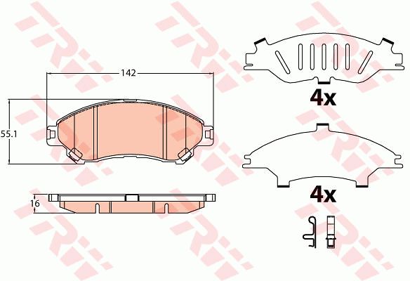 GDB3633_колодки дисковые передние! с антискрип. пластинами\ Suzuki SX4 1.6/1.6DDiS 13>