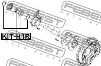 Подшипник задней полуоси комплект HYUNDAI H-1/STAREX (TQ) 2007- FEBEST KIT-H1R