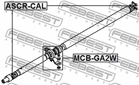 Подшипник подвесной карданного вала MITSUBISHI OUTLANDER CW0 2006.11-2012.06 FEBEST MCB-GA2W