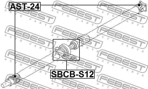 Подшипник подвесной карданного вала SUBARU IMPREZA G12 2007.03- [JP] FEBEST SBCB-S12