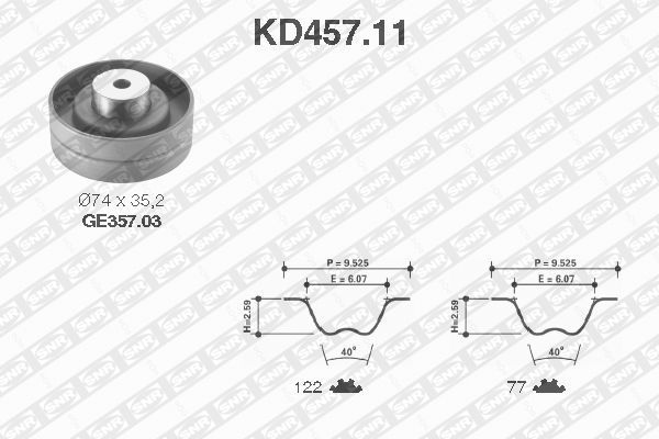 KD457.11_рем.к-кт ГРМ!\ VW Transporter 2.4D 90-03