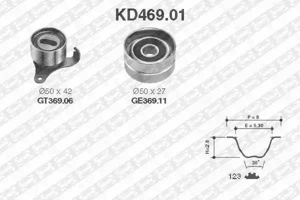 KD469.01_рем.к-кт ГРМ!\ Toyota Corolla/Starlet 1.3 12V 2E 86-01