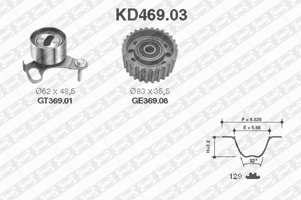 KD469.03_рем.к-кт ГРМ!\ Toyota Land Cruiser 2.4TD 90-96