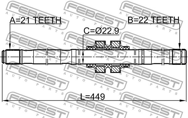 Полуось L NISSAN Micra K12/Note 06-> FEBEST 0212-E11LH