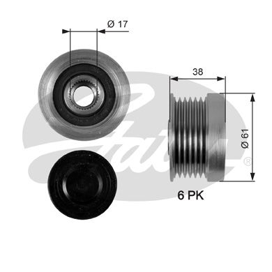 OAP7036_шкив генератора! \ Volvo S60-S80 2.0-2.5 95>