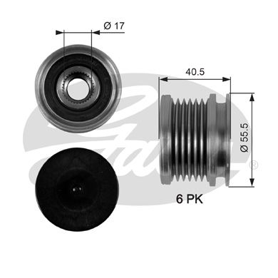 OAP7040_шкив генератора!\ VW Golf/Passat/Sharan 1.9D-TDi 92>