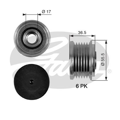 OAP7049_шкив генератора !\ MB W163/W203/W220 2.0CDi-3.2CDi 98>