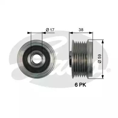 OAP7168_шкив генератора!\ Hyundai Santa Fe 2.4 10>, KIA Sorento 2.4 09>