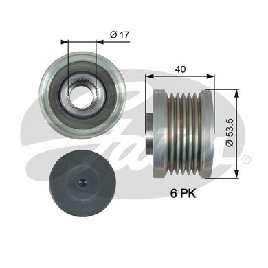 OAP7179_шкив генератора!\ Nissan Qashqai 2.0 07>