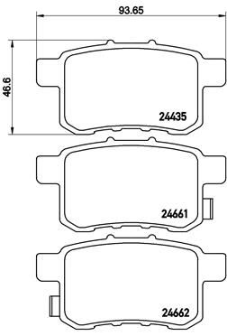 P28072_колодки дисковые задние !с антискрип. пластинами\ Honda Accord all 08>