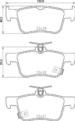 P28089_колодки дисковые зад.!\ Honda Civic 16>