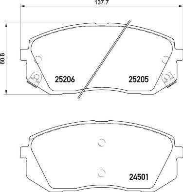 P30093_колодки дисковые передние!\ KIA Optima, Hyundai Sonata VII 2.0-2.4 14>