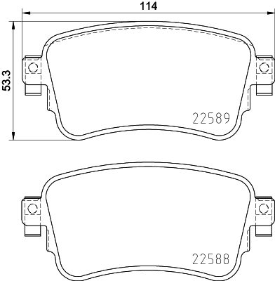 P 61 133_колодки дисковые задние!\ Citroen Jumpy IV, Peugeot Expert IV, Toyota ProAce all 16>