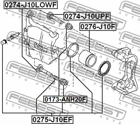 Пыльник втулки направляющей суппорта тормозного переднего Hyundai Accent 06 (Mexico) 2006- FEBEST 0173-ANH20F